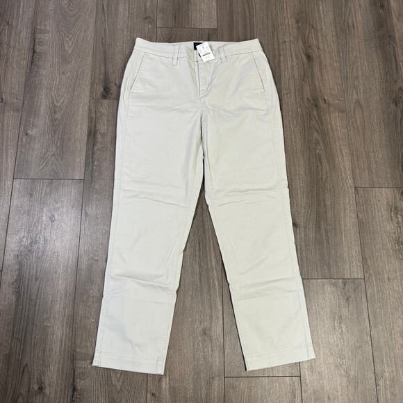 J.Crew High-Rise Girlfriend Chino Pants WMNS 6 Stone Gray Straight Leg Stretch - Picture 3 of 7